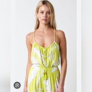 Lime Green Floral Tank Top